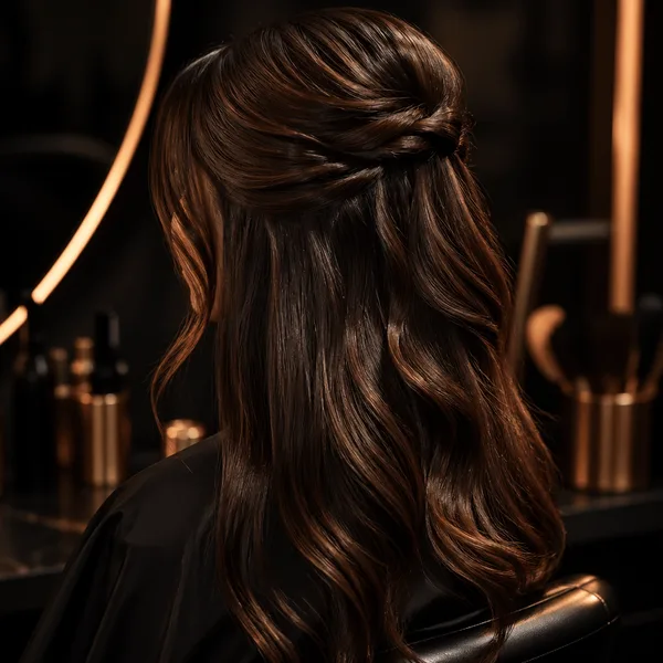 Peinados semi recogido + ondas y liso